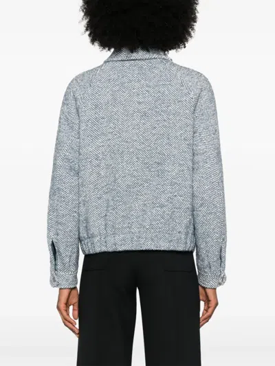 Woolrich Herringbone-pattern Jacket In 蓝色