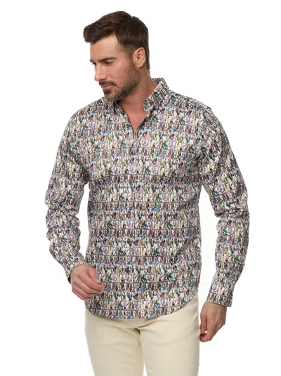 Robert Graham Skeletal Stroll Long Sleeve Button Down Shirt In Multi