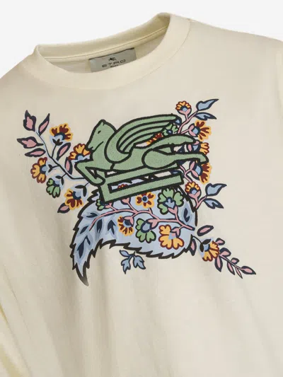 Etro Girls Long Sleeve Logo T-shirt In Ivory
