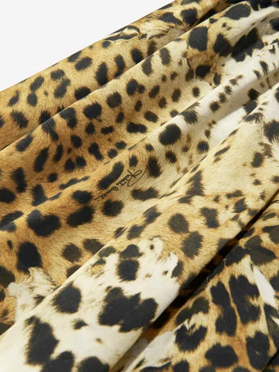 Roberto Cavalli Girls Silk And Jersey Jaguar In White