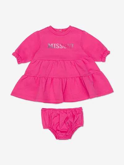 Missoni Baby Girls Jersey Dress With Knickers In Pink
