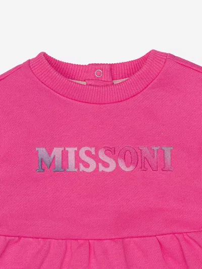 Missoni Baby Girls Jersey Dress With Knickers In Pink