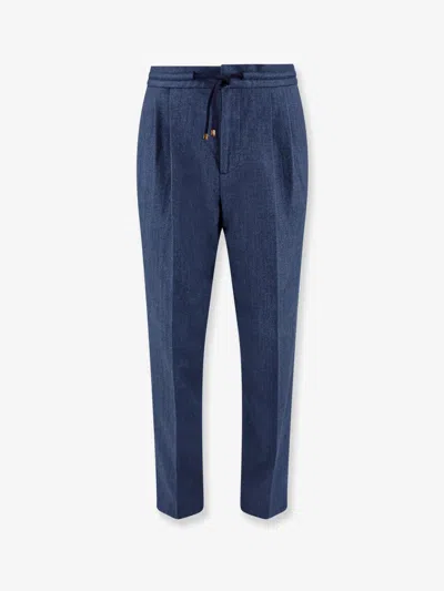 Shop Brunello Cucinelli Trouser In Blue