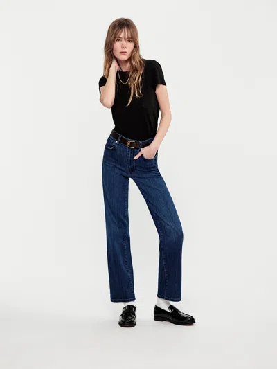 Frame Le Sleek High-rise Straight Jeans In Blue