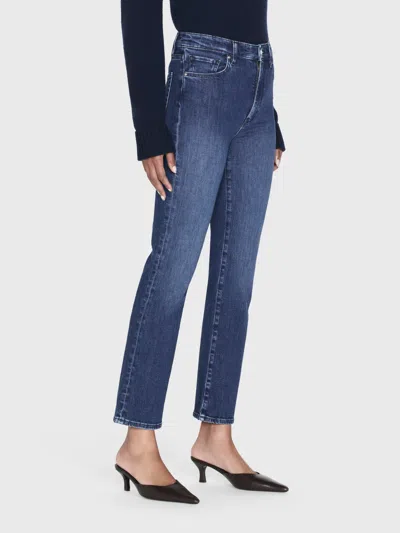 Frame Le Sleek High-rise Straight Jeans In Blue