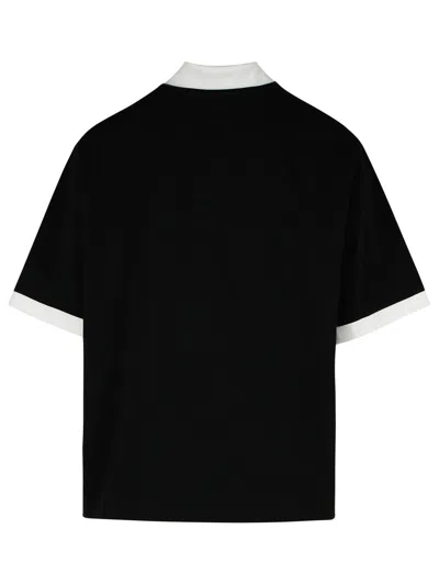 Shop Off-white Off White 'college' Black Cotton Polo Shirt