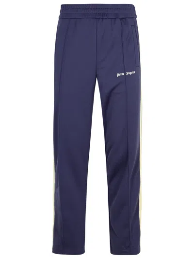 Shop Palm Angels 'jogger' Navy Polyester Pants