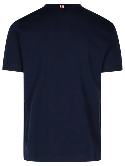 Shop Thom Browne '4 Bar' Navy Wool T Shirt