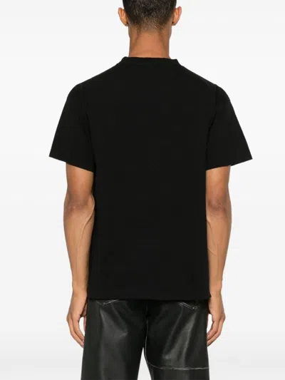 Saint Mxxxxxx Black Crewneck Logo Print T-shirt In Black