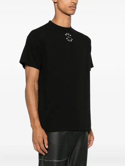 Saint Mxxxxxx Black Crewneck Logo Print T-shirt In Black