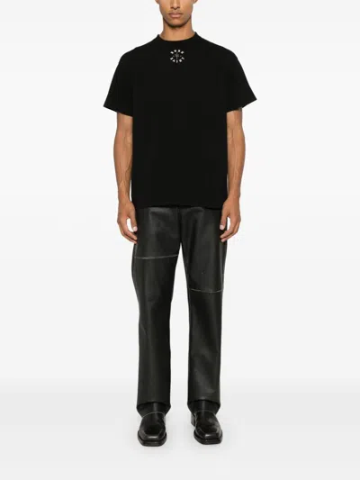 Saint Mxxxxxx Black Crewneck Logo Print T-shirt In Black