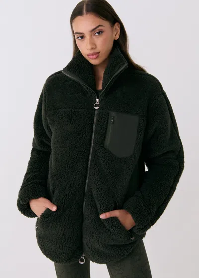 Lole Yana Teddy Zip Jacket In Olive
