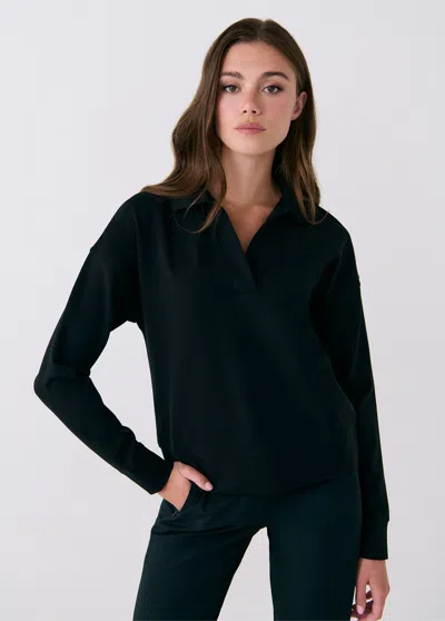Lole Mindset Johnny Collar Sweatshirt In Black