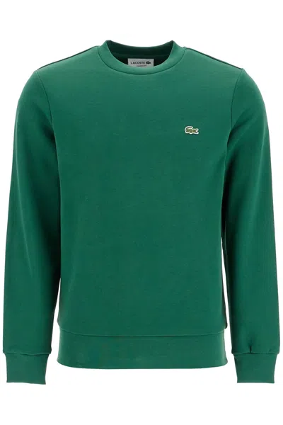 Shop Lacoste Classic Fit Crewneck Sweatshirt In Green