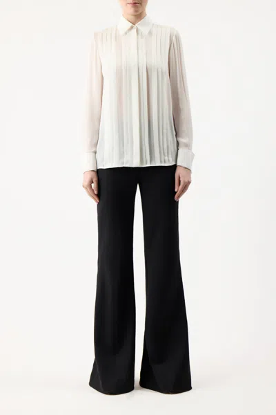Gabriela Hearst Aime Shirt In Ivory Silk Georgette Twill In Ivory
