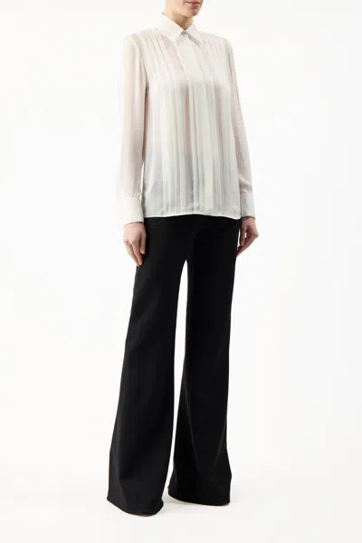 Gabriela Hearst Aime Shirt In Ivory Silk Georgette Twill In Ivory