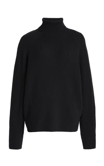 Gabriela Hearst Wigman Knit Turtleneck Sweater In Black Cashmere In Black