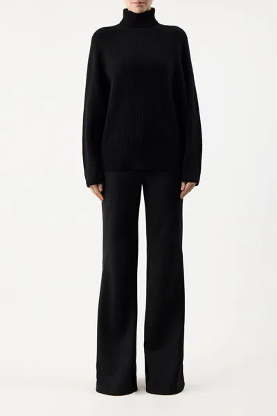 Gabriela Hearst Wigman Knit Turtleneck Sweater In Black Cashmere In Black