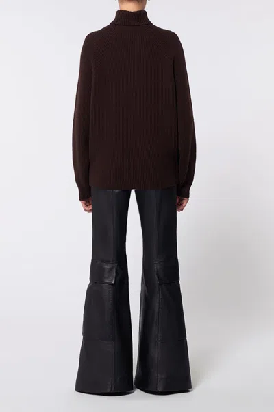 GABRIELA HEARST WIGMAN KNIT TURTLENECK SWEATER IN CHOCOLATE CASHMERE 