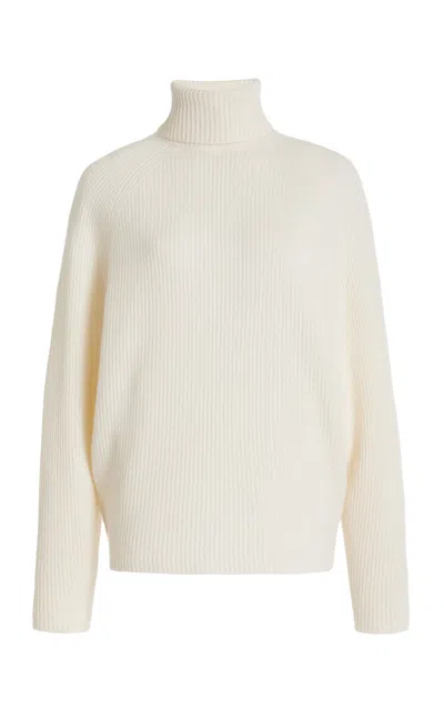 Gabriela Hearst Wigman Knit Turtleneck Sweater In Ivory Cashmere In Ivory