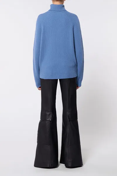 Gabriela Hearst Wigman Knit Turtleneck Sweater In Light Blue Denim Cashmere In Light Blue Denim