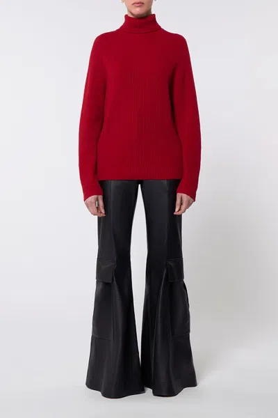Gabriela Hearst Wigman Knit Turtleneck Sweater In Scarlet Red Cashmere In Scarlet Red