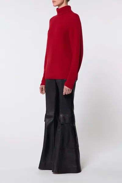 Gabriela Hearst Wigman Knit Turtleneck Sweater In Scarlet Red Cashmere In Scarlet Red