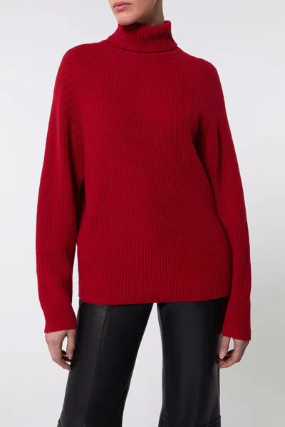 Gabriela Hearst Wigman Knit Turtleneck Sweater In Scarlet Red Cashmere In Scarlet Red