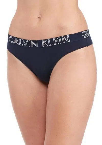 Calvin Klein Ultimate Cotton Thong Panty In Shorline Blue In Multi