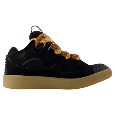 Shop Lanvin Curb Sneakers -  - Leather - Black In Multi