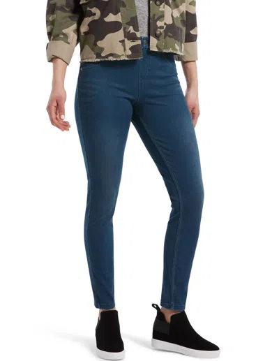 Hue High-waist Denim Leggings In Blue
