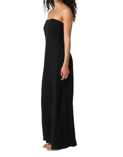 Olivaceous Strapless Maxi Dress In Black In Black
