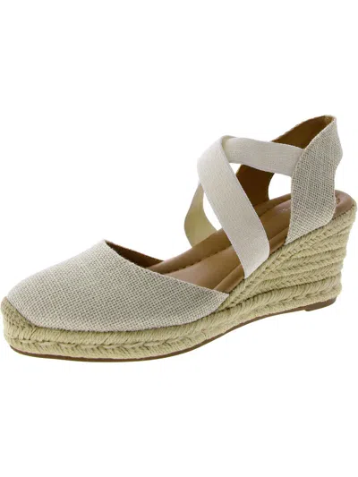 Easy Spirit Meza7 Womens Almond Toe Slip On Wedge Heels In Multi
