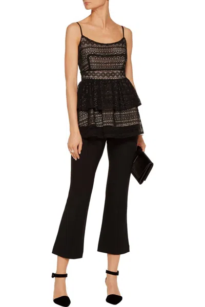 Marissa Webb Women's Belinda Peplum Lace Top In Black Nude