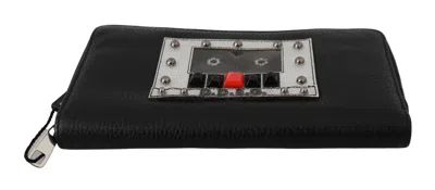 Dolce & Gabbana Elegant Black Leather Zip Continental Wallet In Black