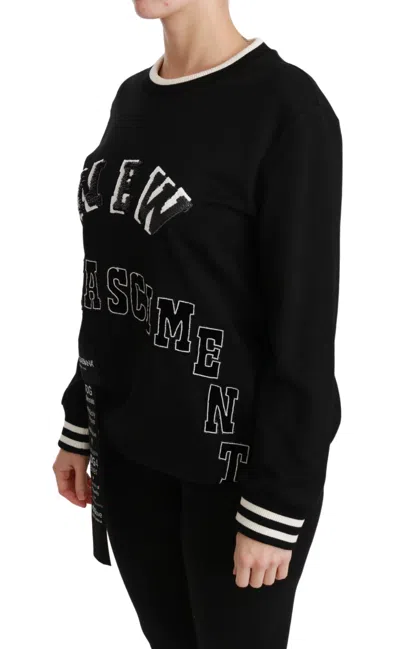 Dolce & Gabbana Chic Black Sequined Cotton Women's Sweater In Black