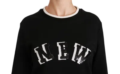 Dolce & Gabbana Chic Black Sequined Cotton Women's Sweater In Black