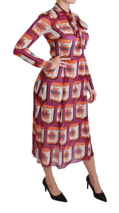 Dolce & Gabbana Purple Silk Bellezza A-line Gown Dress In Purple