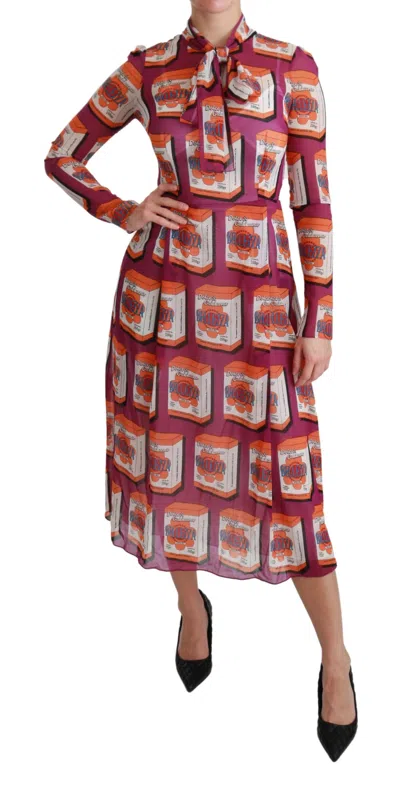 Dolce & Gabbana Purple Silk Bellezza A-line Gown Dress In Purple