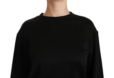 Dolce & Gabbana Black Cotton Crewneck Pullover Sweater In Black