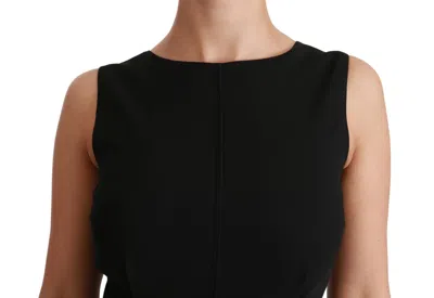Dolce & Gabbana Black Floral Sheath Stretch Formal Dress In Black