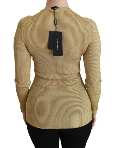 Dolce & Gabbana Gold Viscose Blend Buttons Cardigan Sweater In Gold