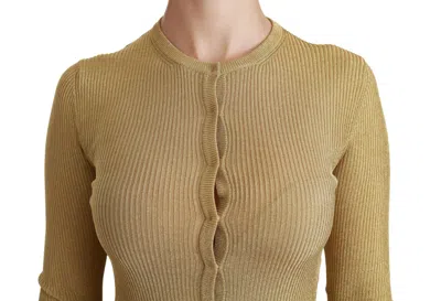 Dolce & Gabbana Gold Viscose Blend Buttons Cardigan Sweater In Gold