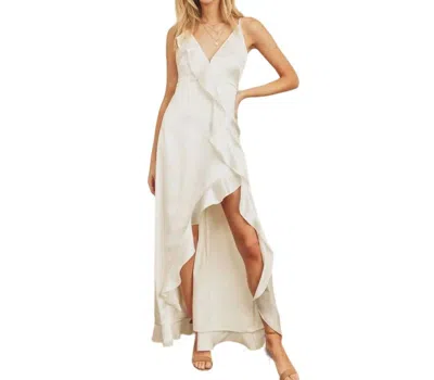 Dress Forum Kelsey Asymmetrical Ruffle Hem Maxi Dress In White In White