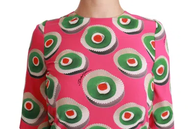 Dolce & Gabbana Pink Silk Cup Cake Shift Stretch Dress In Pink
