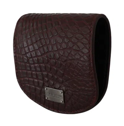 Dolce & Gabbana Refined Caimano Leather Coin Men's Case In Brown