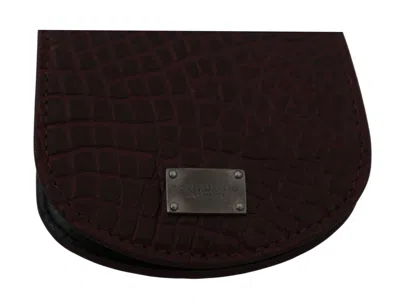 Dolce & Gabbana Refined Caimano Leather Coin Men's Case In Brown