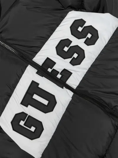 Guess Logo-print Padded Jacket In Black