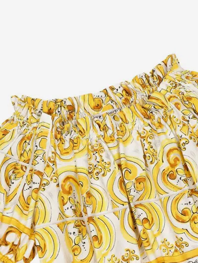 Dolce & Gabbana Blouse With Print In Yellow