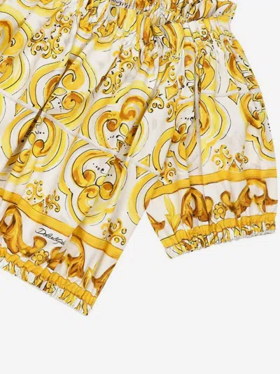 Dolce & Gabbana Blouse With Print In Yellow